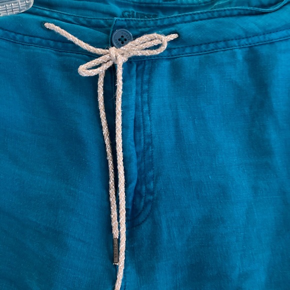 GUESS Linen 👖 pants- turquoise with silver tone details - Picture 4 of 8